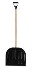Schneeschaufel aus Kunststoff, schwarz, 45 cm – Schaufel mit Stiel und Griff (Set) *0316*3164