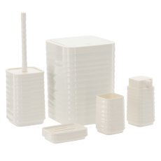 Badezimmer-Set quadratisch, 5-teilig, weiß *4403