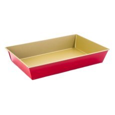 Blech mit Struktur, 28x23,5x6 cm, mit Antihaftbeschichtung, gold-rot *3511*