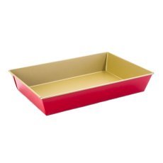 Blech mit Struktur 36x24,5x6 cm mit Antihaftbeschichtung, gold-rot *3528*3504*