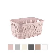 Rechteckiger Rattan-Wäschekorb, 35 l