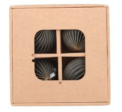 Chomik - Set aus 4 Papierornamenten Ø 8 cm, grau – AIP2013
