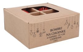 Chomik - Set aus 4 Papierornamenten Ø 7 cm in Rot - AIP2020