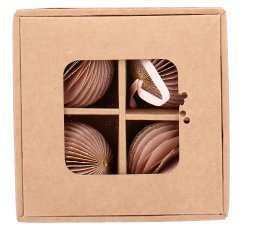 Chomik - Set aus 4 Papierornamenten Ø7 cm - AIP2037