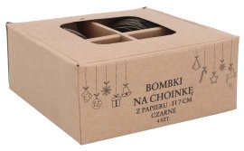 Chomik - Set mit 4 Papierornamenten, Ø 7 cm, schwarz – AIP2051