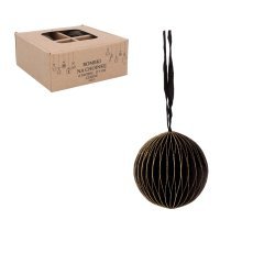 Set mit 4 Papierornamenten, Ø 7 cm, schwarz – AIP2051