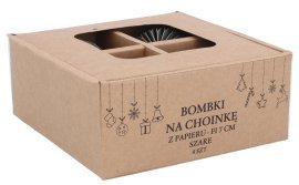 Chomik - Set aus 4 Papierornamenten Ø 7 cm, grau – AIP2068