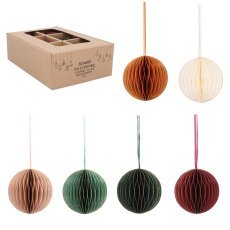 Set mit 6 Papierornamenten Ø8 cm, Farbmix – AIP2211