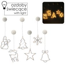 Chomik - LED-Weihnachtsfensterdeko mit Saugnapf, batteriebetrieben – 6 Motive – LED4017