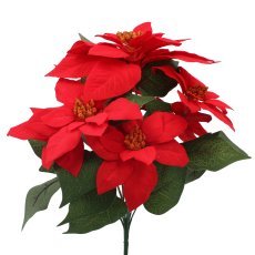 Künstliches Bouquet Weihnachtsstern – rot, 24 Stück im Set – HID3674