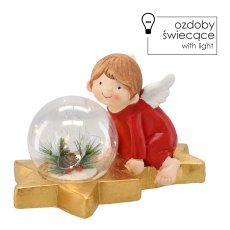 Weihnachtsfigur – Engel mit LED-Kugel 36,5 x 21,5 x 23,5 cm Verpackung = 1 Stück *5135