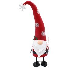 Weihnachtsdekoration – Metallschrat mit langer Mütze 19x11x37,5 cm – POI5302