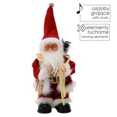 Nikolaus mit Skiern – spielend, 30,5 cm *6972