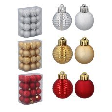Chomik - Set aus 24 Christbaumschmuckstücken – Rot, Gold, Silber – GIF7146