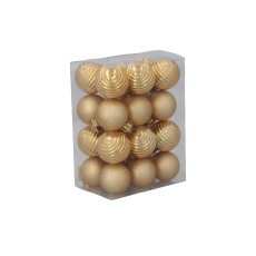 Chomik - Set aus 24 Christbaumschmuckstücken – Rot, Gold, Silber – GIF7146