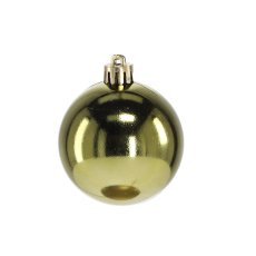Chomik - Set aus 24 Christbaumkugeln, 6 cm, in Oliv-, Honig- und Graphitfarben, gemischte Designs *7269