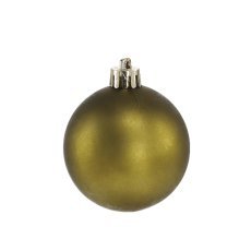 Chomik - Set aus 24 Christbaumkugeln, 6 cm, in Oliv-, Honig- und Graphitfarben, gemischte Designs *7269