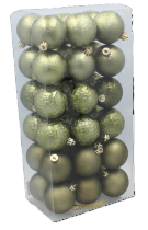 Chomik - Set mit 9 Christbaumkugeln, 6 cm, in Oliv-, Kupfer- und Graphitfarben – GIF7337