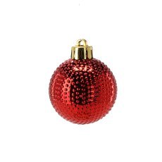 Komplettset mit 16 Kugeln à 4 cm in Rot, Gold und Silber, gemischte Designs *7535