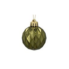 Chomik - Set mit 47 Christbaumschmuckstücken, 4–6 cm groß, in einer Mischung aus Oliv-, Kupfer- und Graphitfarben, verschiedene Designs *7702