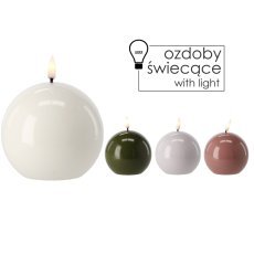 Chomik - LED-Wachskerze – Kugel 8,5 x 8,5 cm, Farbmix *9317