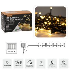 LED-Solarlichterkette mit 200 warmweißen Lichtern, Länge 2 + 20 m *9935