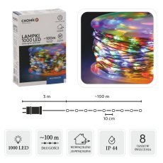 LED-Lichterkette auf Rolle, 1000 Lichter, mehrfarbig, Länge 3 + 100 m *0108