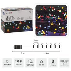 LED-Lichterkette mit 200 bunten Kugeln, Länge 3 + 16 m *0160