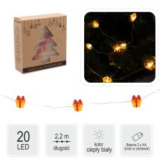 Lichterkette als Geschenk, 20 LED-Lampen, batteriebetrieben, Verpackung = 20 Stück *0177