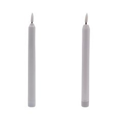 LED-Kerze, batteriebetrieben, weiß, 22,5 cm, verschiedene Muster, Display = 20 Stück *0382