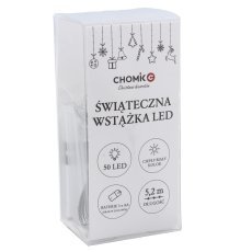 Chomik - Festliches LED-Band, Farb-Mix, 50 Lichter, warmweiß, batteriebetrieben *0276