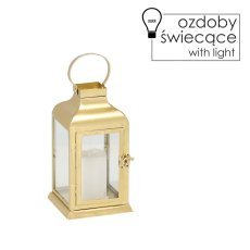 Laterne 11 x 11 x 22 cm LED, aus Metall, goldfarben *0900