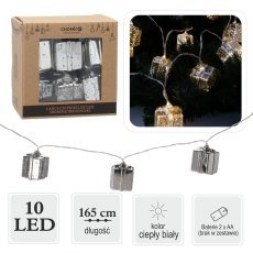 LED-Lichterkette Silberne Geschenkpäckchen 10 L warmweiß *0962