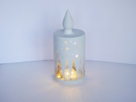 LED-Lampion – weiße Kerze 7,5 x 17 cm *1815