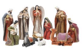 Set aus 11 Weihnachtsfiguren bis zu 40,5 cm aus Polyresin *2508