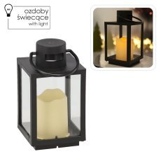 Chomik - Festliche Laterne 11 x 11 x 20,5 cm mit LED-Einsatz, schwarz *2539