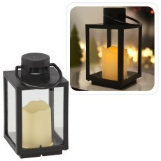 Chomik - Festliche Laterne 11 x 11 x 20,5 cm mit LED-Einsatz, schwarz *2539