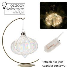 Glasdekoration Ø 15 cm LED, hängend, transparent-perlmutt, Packung = 6 Stück *2720