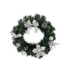Festlicher Kranz 30 cm silberfarben *2279