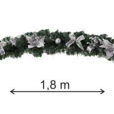 Weihnachtsdekoration – Girlande 1,8 m silber *2293