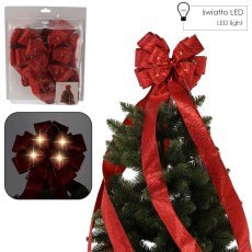 Rote LED-Schleife für die Christbaumspitze 2,1 m *3238