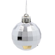 Kpl. 60 Christbaumschmuck silber / weiß *3719