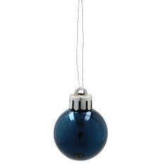 Chomik - Set mit 32 Christbaumkugeln, 3 cm, dunkelblau / weiß *3733