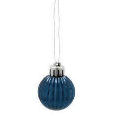 Chomik - Set mit 32 Christbaumkugeln, 3 cm, dunkelblau / weiß *3733