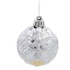 Chomik - Set mit 20 Christbaumkugeln, 6 cm, rot / gold / silber *3825