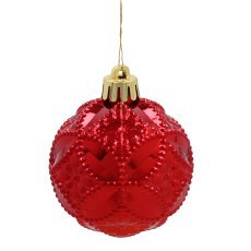 Chomik - Set mit 20 Christbaumkugeln, 6 cm, rot / gold / silber *3825