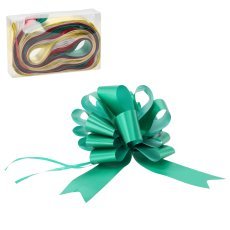 Komplettset mit 20 Geschenk­schleifen – rot / gold / grün / silber, mit Kordel *7649