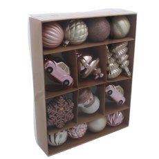 Chomik - Kpl. 20 Weihnachtsornamente rosa / blau *5294