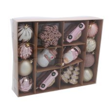Chomik - Kpl. 20 Weihnachtsornamente rosa / blau *5294