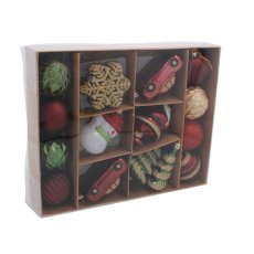 Chomik - Set mit 20 Weihnachtsanhängern in Braun / Bordeaux *5300